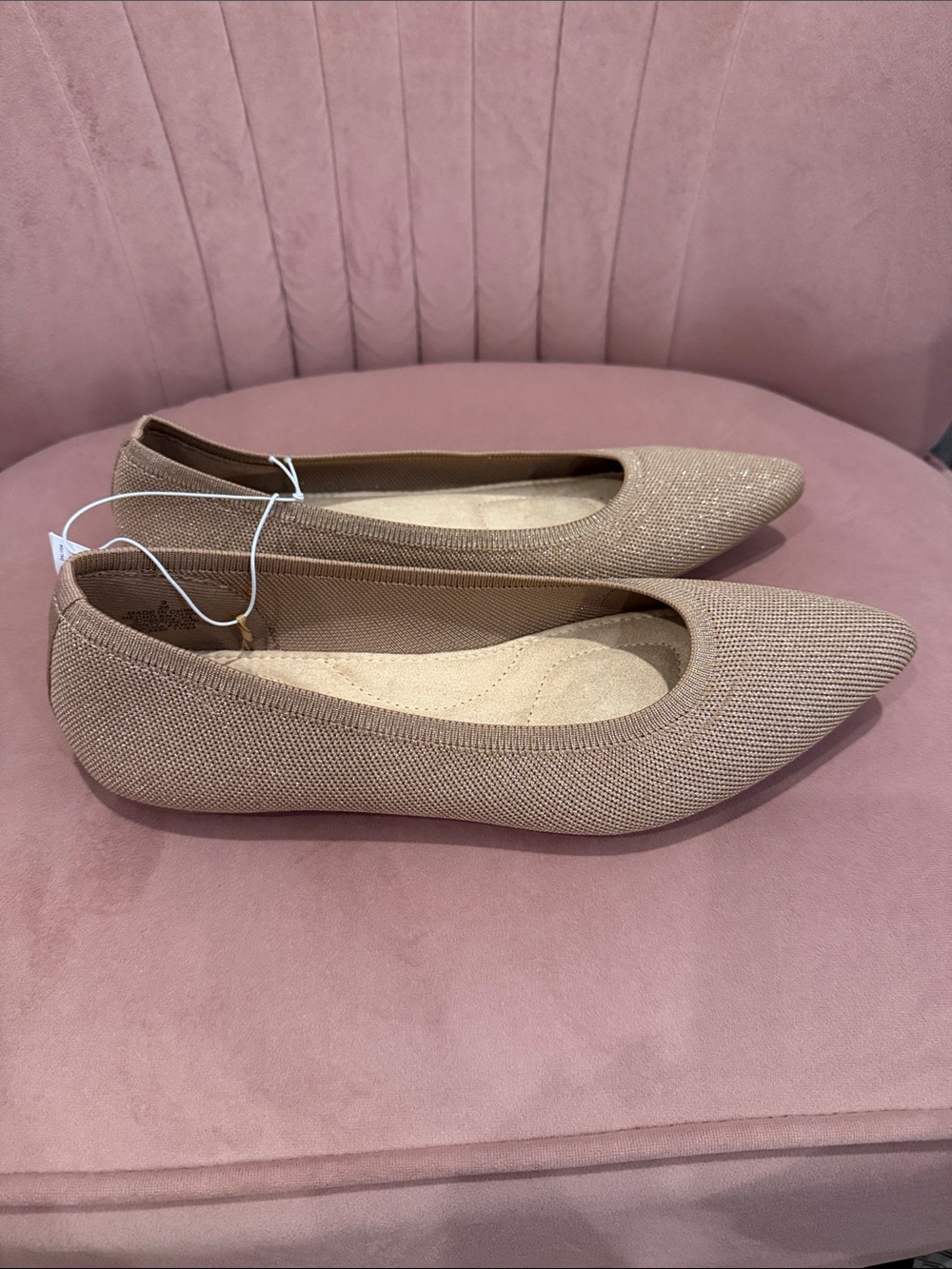Neutral Knit Pointed-Toe Women's Flats - Comfortable Everyday Style
